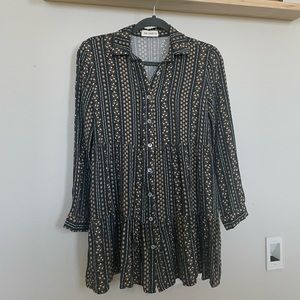 Hunter Green Button-up Dress